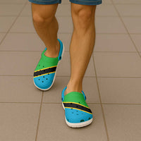 African Proud Tanzania Flag Clogs Shoes - Wonder Print Shop
