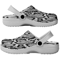 African Snake Skin Pattern Clogs Shoes - Wonder Print Shop