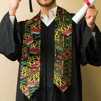 African Tribal Geometric Mixed Kanga Pattern Graduation Stole