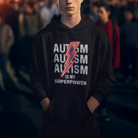 Autistic Hoodie Autism Is My Super Power Brain Superhero - Wonder Print Shop