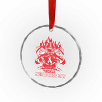 AIDS Awareness Crystal Glass Ornament Ribbon HIV Tackle Football Gift TS12