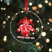 AIDS Awareness Crystal Glass Ornament Ribbon HIV Tackle Football Gift - Wonder Print Shop