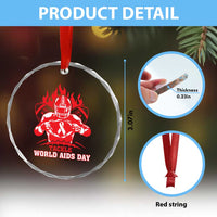 AIDS Awareness Crystal Glass Ornament Ribbon HIV Tackle Football Gift TS12
