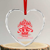AIDS Awareness Heart Crystal Glass Ornament Ribbon HIV Tackle Football Gift - Wonder Print Shop