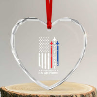Air Force Veteran Heart Crystal Glass Ornament Vintage US Flag - Wonder Print Shop