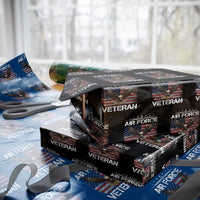 Air Force Veteran Wrapping Paper Roll Bald Eagle Vintage American Flag - Wonder Print Shop