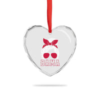 Alabama Fan Heart Crystal Glass Ornament Bama Football Lover Game Day Messy Bun - Wonder Print Shop