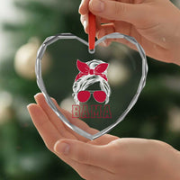 Alabama Fan Heart Crystal Glass Ornament Bama Football Lover Game Day Messy Bun - Wonder Print Shop