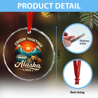 Alaska Cruise Crystal Glass Ornament Retro Alaskan Cruisin Together Matching Family Cruise TS10