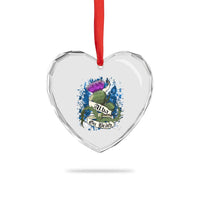 Alba Gu Brath Heart Crystal Glass Ornament Vintage Thistle Flower Scottish Scotland Flag Saltire - Wonder Print Shop