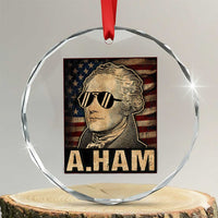 Alexander Hamilton Crystal Glass Ornament Vintage American Flag TS10