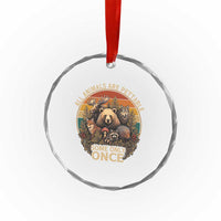 All Animals Are Pettable Some Only Once Crystal Glass Ornament Retro Wild Animals