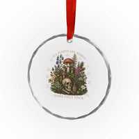 All Plants Are Edible Some Only Once Crystal Glass Ornament Vintage Botanical Mushroom Skull Gothic Plant Lover