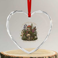 All Plants Are Edible Some Only Once Heart Crystal Glass Ornament Vintage Botanical Mushroom Skull Gothic Plant Lover