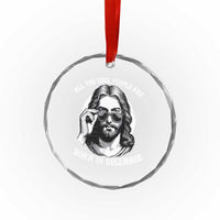 All The Cool People Are Born In December Crystal Glass Ornament Funny Christmas December Birthday Jesus - Wonder Print Shop