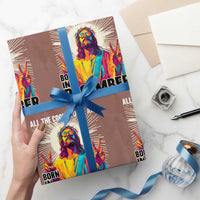 All the Cool People Are Born in December Wrapping Paper Roll Funny Trippy Neon Jesus Birthday Meme - Wonder Print Shop