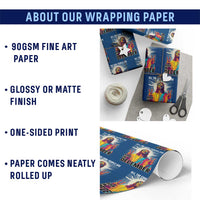 All the Cool People Are Born in December Wrapping Paper Roll Funny Trippy Neon Jesus Birthday Meme - Wonder Print Shop