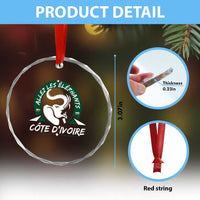 Allez Les Elephants Cote d'Ivoire Soccer Fan Crystal Glass Ornament Ivory Coast Pride Football Lovers