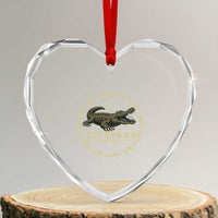 Alligator Alcatraz 2025 Heart Crystal Glass Ornament Gator Lockdown Political Satire Barbed Wire Swamp Humor - Wonder Print Shop