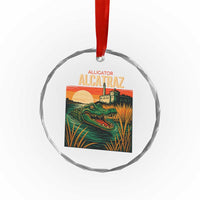 Alligator Alcatraz Crystal Glass Ornament Retro Florida Swamp Political Prison - Wonder Print Shop