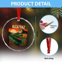 Alligator Alcatraz Crystal Glass Ornament Retro Florida Swamp Political Prison - Wonder Print Shop