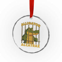 Alligator Alcatraz Florida Everglades Crystal Glass Ornament Funny Political Satire Meme TS10