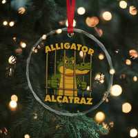 Alligator Alcatraz Florida Everglades Crystal Glass Ornament Funny Political Satire Meme TS10