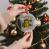 Alligator Alcatraz Florida Everglades Crystal Glass Ornament Funny Political Satire Meme TS10