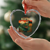 Alligator Alcatraz Heart Crystal Glass Ornament Retro Florida Swamp Political Prison - Wonder Print Shop