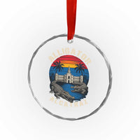 Alligator Alcatraz Political Crystal Glass Ornament Florida Prison State Retro Sunset - Wonder Print Shop
