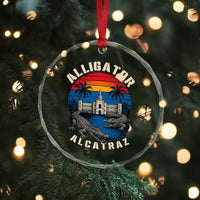 Alligator Alcatraz Political Crystal Glass Ornament Florida Prison State Retro Sunset - Wonder Print Shop