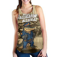 Alligator Alcatraz Women Racerback Tank Police Gator Rock Penitentiary - Wonder Print Shop