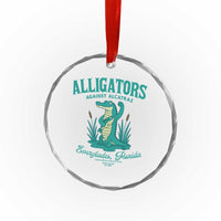 Alligators Against Alcatraz Crystal Glass Ornament Everglades Florida for Human Rights - Wonder Print Shop