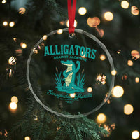 Alligators Against Alcatraz Crystal Glass Ornament Everglades Florida for Human Rights - Wonder Print Shop