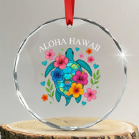 Aloha Hawaii Crystal Glass Ornament Sea Turtle Summer Hawaiian Island TS10