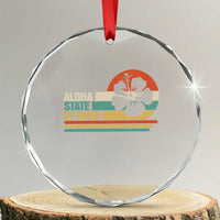 Aloha State Of Mind Crystal Glass Ornament Tropical Hibiscus Floral