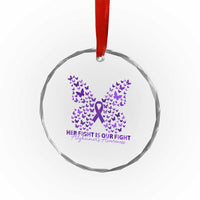 Alzheimers Awareness Butterfly Support Gift Crystal Glass Ornament Her Fight Our Fight