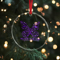 Alzheimers Awareness Butterfly Support Gift Crystal Glass Ornament Her Fight Our Fight
