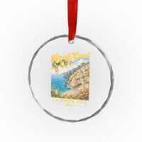 Amalfi Coast La Dolce Vita Italy Crystal Glass Ornament Vintage Summer Amalfi Coast