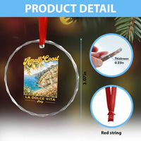 Amalfi Coast La Dolce Vita Italy Crystal Glass Ornament Vintage Summer Amalfi Coast