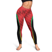 Amazon Warriors Guyana Cricket Leggings Ready For Glory Red Version - Wonder Print Shop