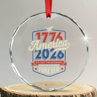 America 250th Anniversary 1776 to 2026 Crystal Glass Ornament Land Of The Free Patriotic Gift
