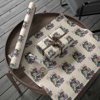 America 250th Fishing Wrapping Paper Roll Patriotic Bass Fish American Flag