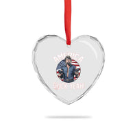 America Chuck Yeah Legendary Action Hero Heart Crystal Glass Ornament Patriotic USA Flag Tribute 4th of July Freedom Humor