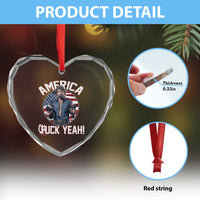 America Chuck Yeah Legendary Action Hero Heart Crystal Glass Ornament Patriotic USA Flag Tribute 4th of July Freedom Humor