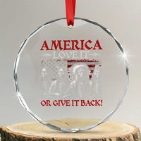 America Love It Or Give It Back Crystal Glass Ornament Native American Chiefs USA Flag