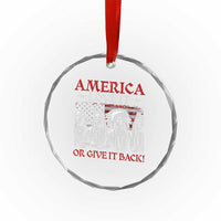 America Love It Or Give It Back Crystal Glass Ornament Native American Chiefs USA Flag