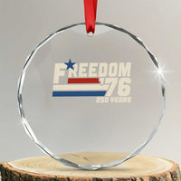 America Retro 250 Years Freedom USA 1776 2026 Crystal Glass Ornament