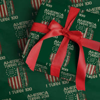 America Turns 250 I Turn 100 Wrapping Paper Roll 100th Birthday 250th Anniversary USA Vintage 1926 Bday