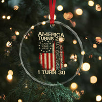 America Turns 250 I Turn 30 Crystal Glass Ornament 30th Birthday 250th Anniversary USA Vintage 1996 Bday